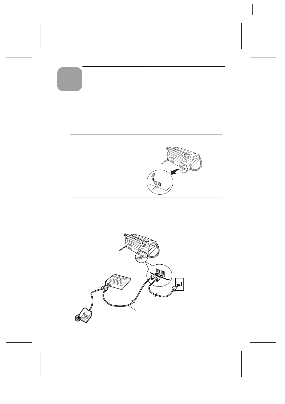 Answering machine hookup, Connecting an answering machine | Sharp UX-300 User Manual | Page 64 / 130