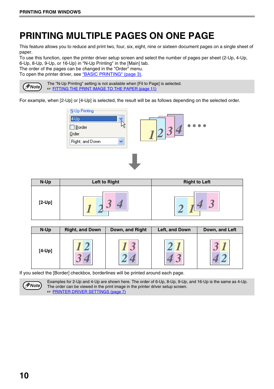 Printing multiple pages on one page | Sharp AR-NB3 User Manual | Page 11 / 41