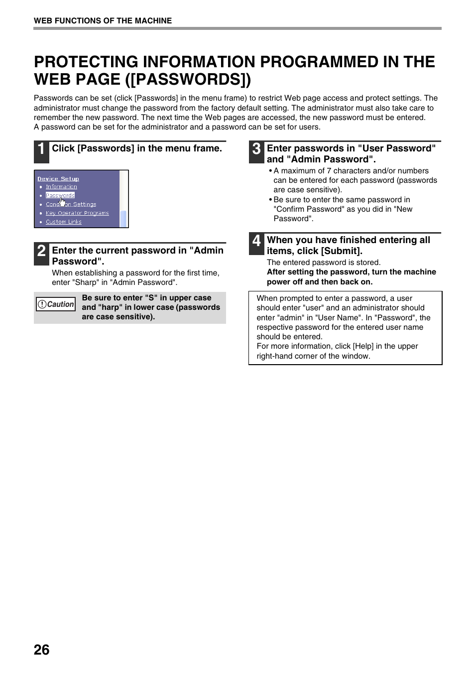 Protecting information | Sharp AR-NB3 User Manual | Page 27 / 41