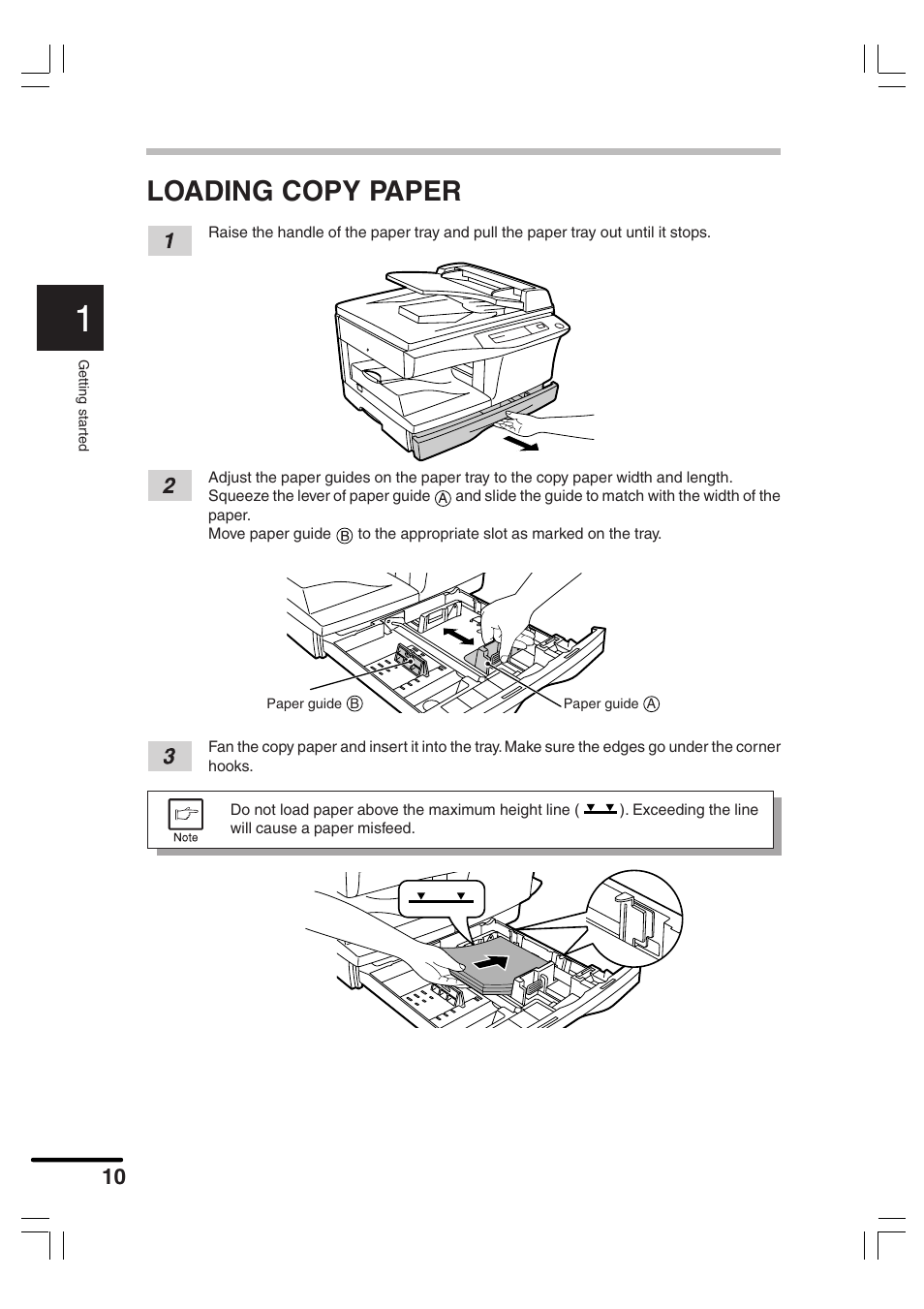 Loading copy paper | Sharp AR-156 User Manual | Page 12 / 52