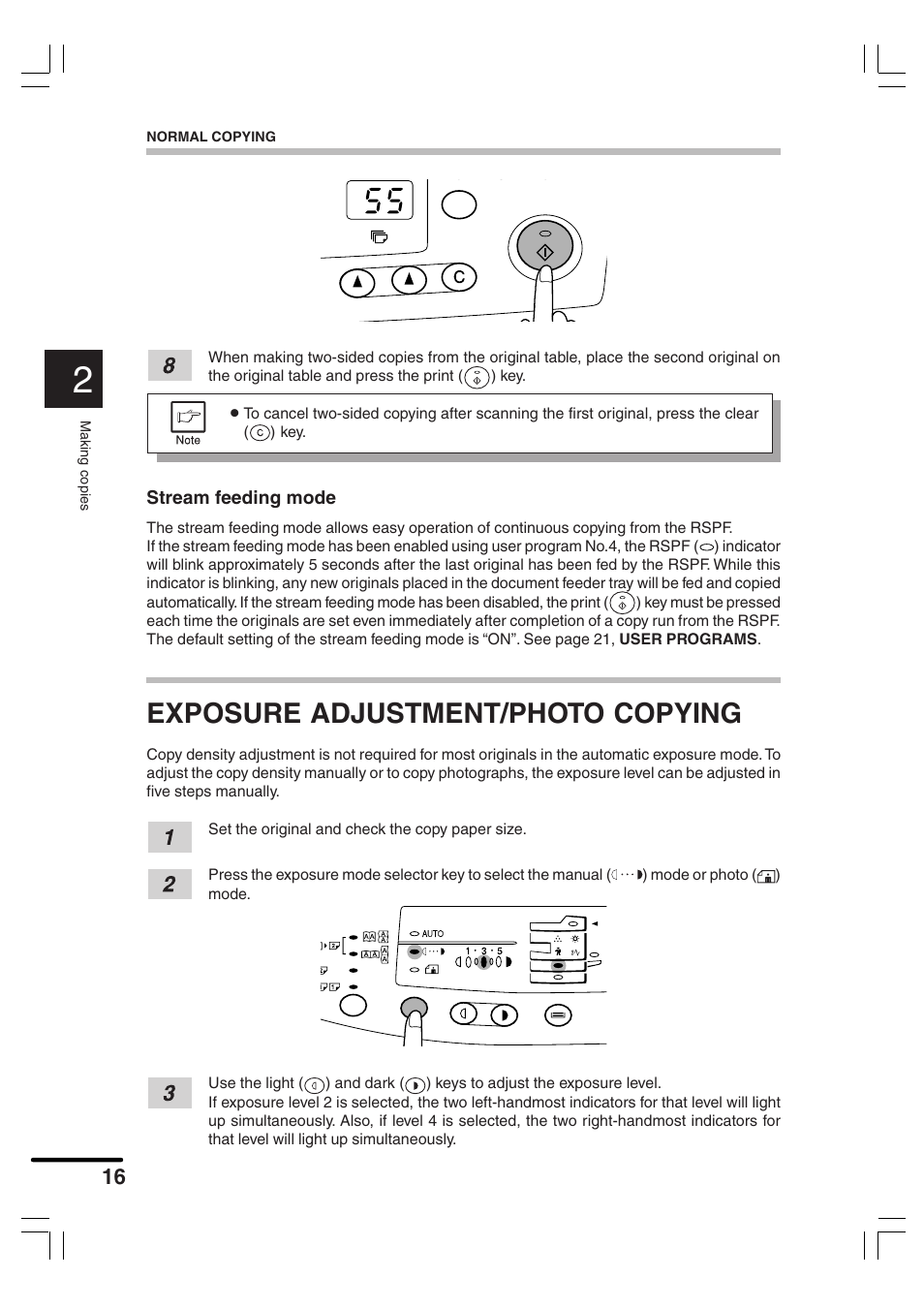 Exposure adjustment/photo copying | Sharp AR-156 User Manual | Page 18 / 52