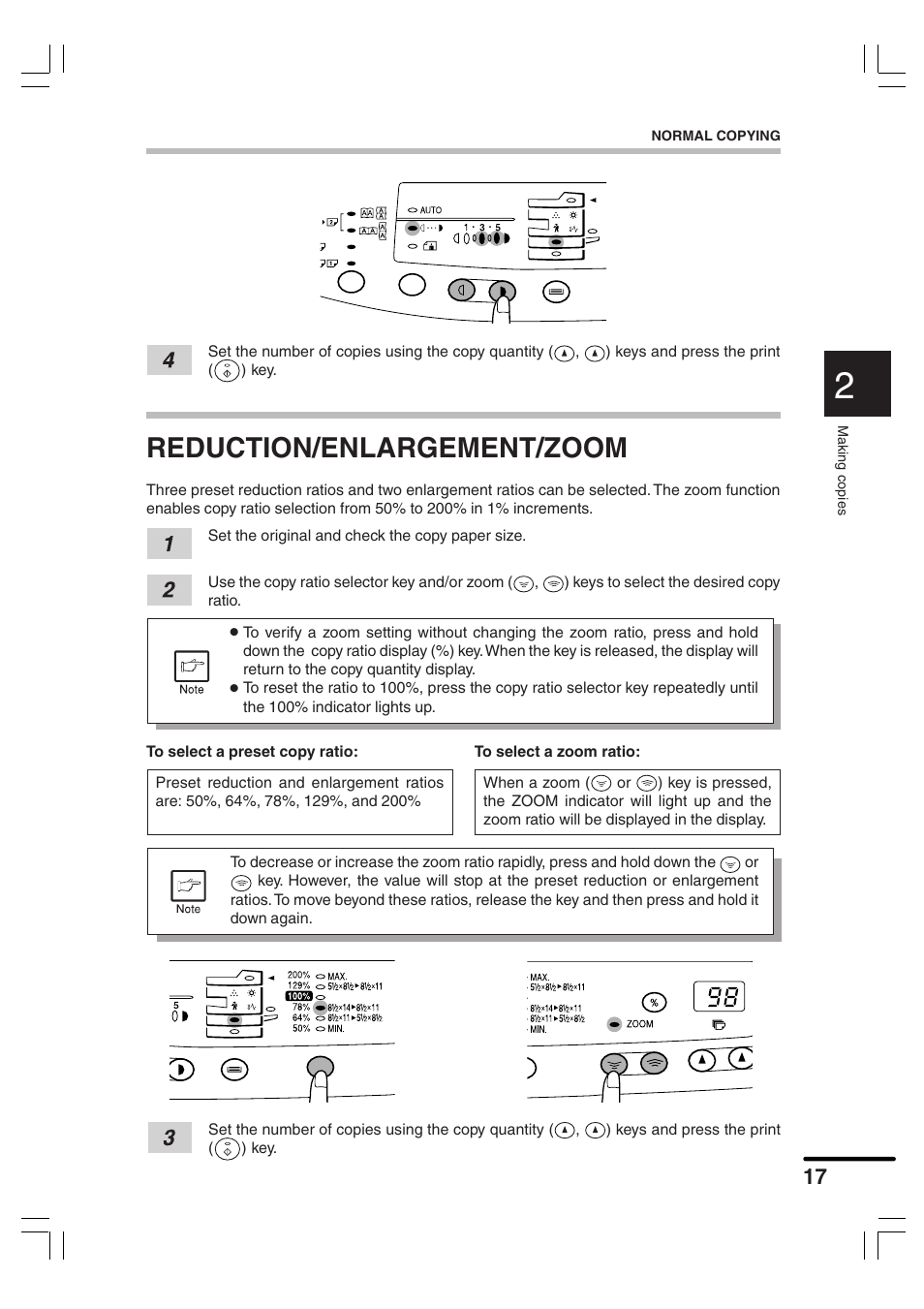 Reduction/enlargement/zoom | Sharp AR-156 User Manual | Page 19 / 52