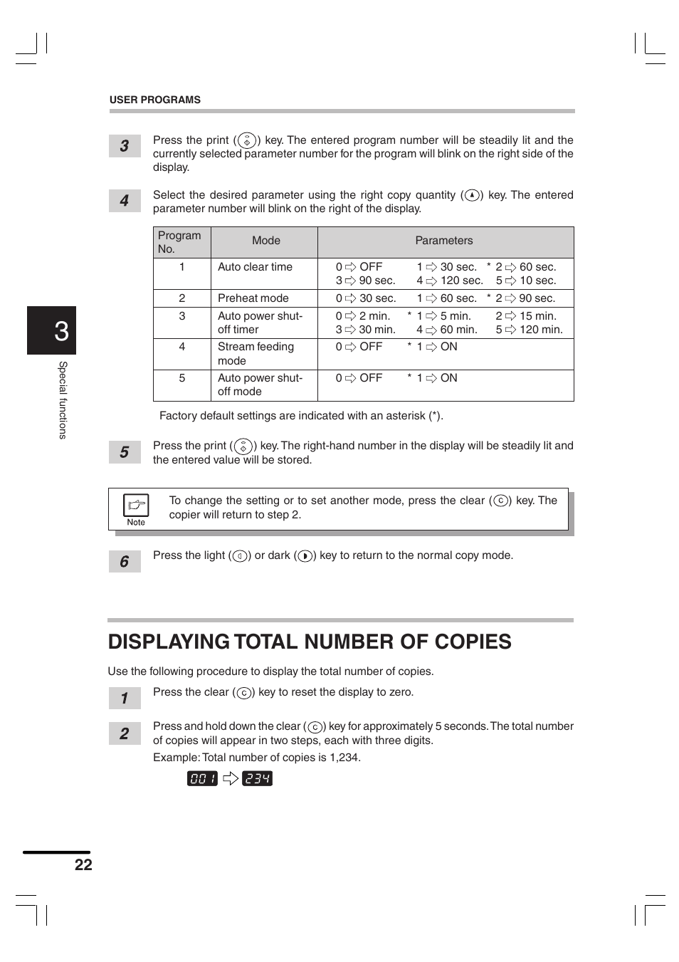 Displaying total number of copies | Sharp AR-156 User Manual | Page 24 / 52