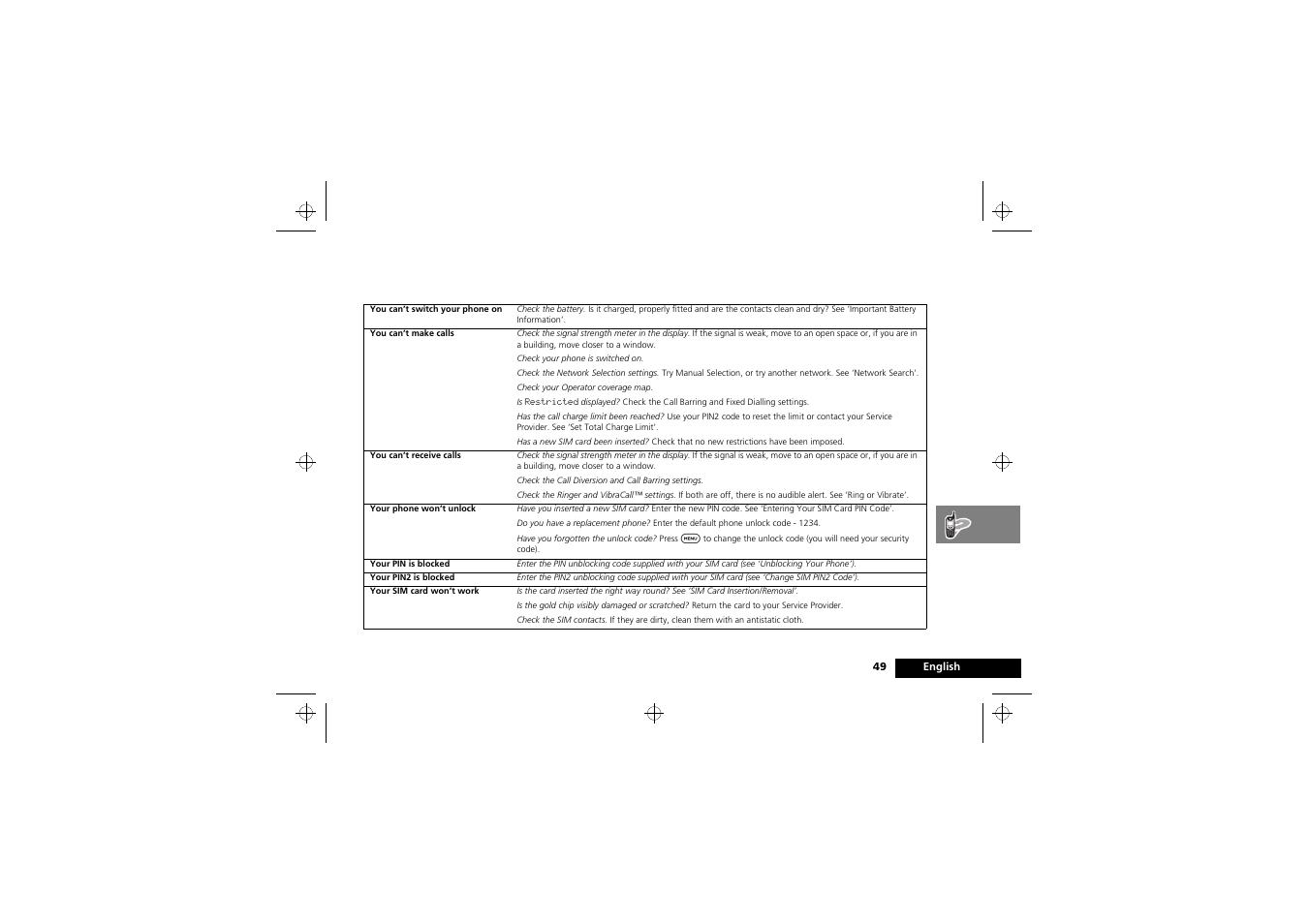 What to do if | Motorola i2000 User Manual | Page 49 / 58