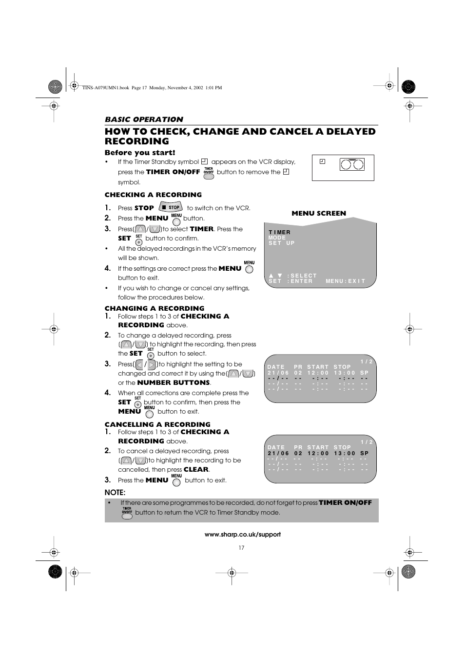 Sharp VC-MH715HM User Manual | Page 21 / 43