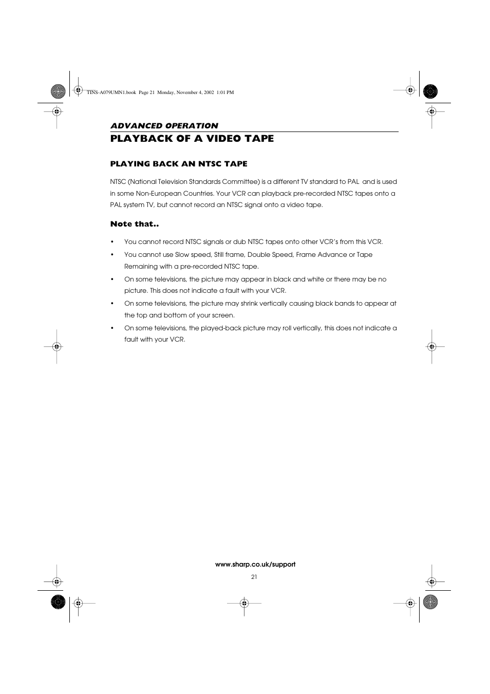 Playback of a video tape | Sharp VC-MH715HM User Manual | Page 25 / 43