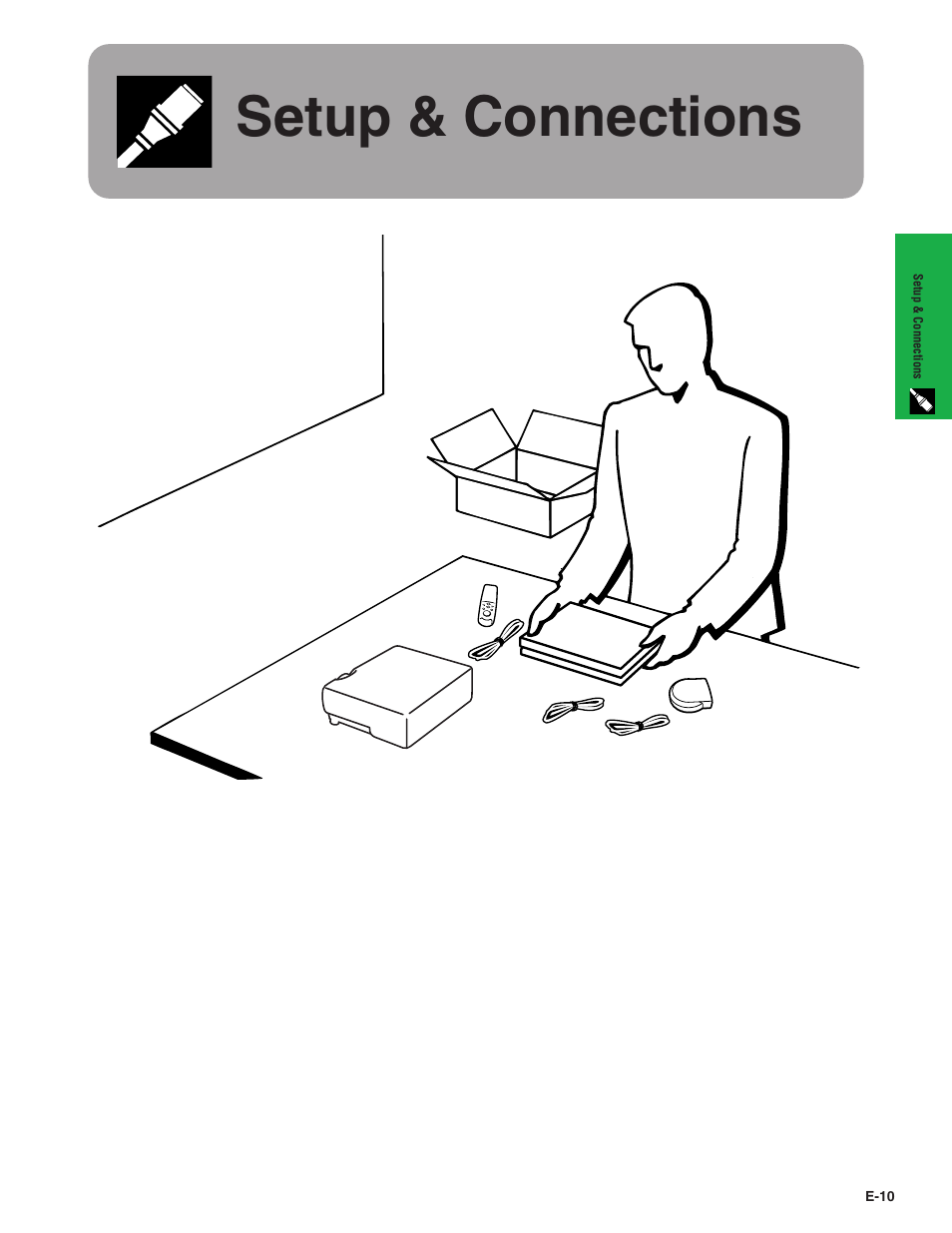 Setup & connections | Sharp PG-C20XU User Manual | Page 11 / 53