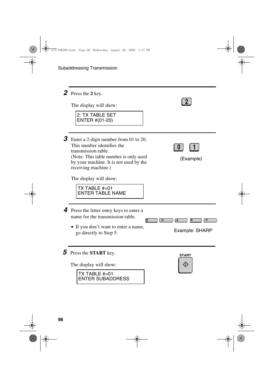 Sharp FO-6700 User Manual | Page 100 / 208