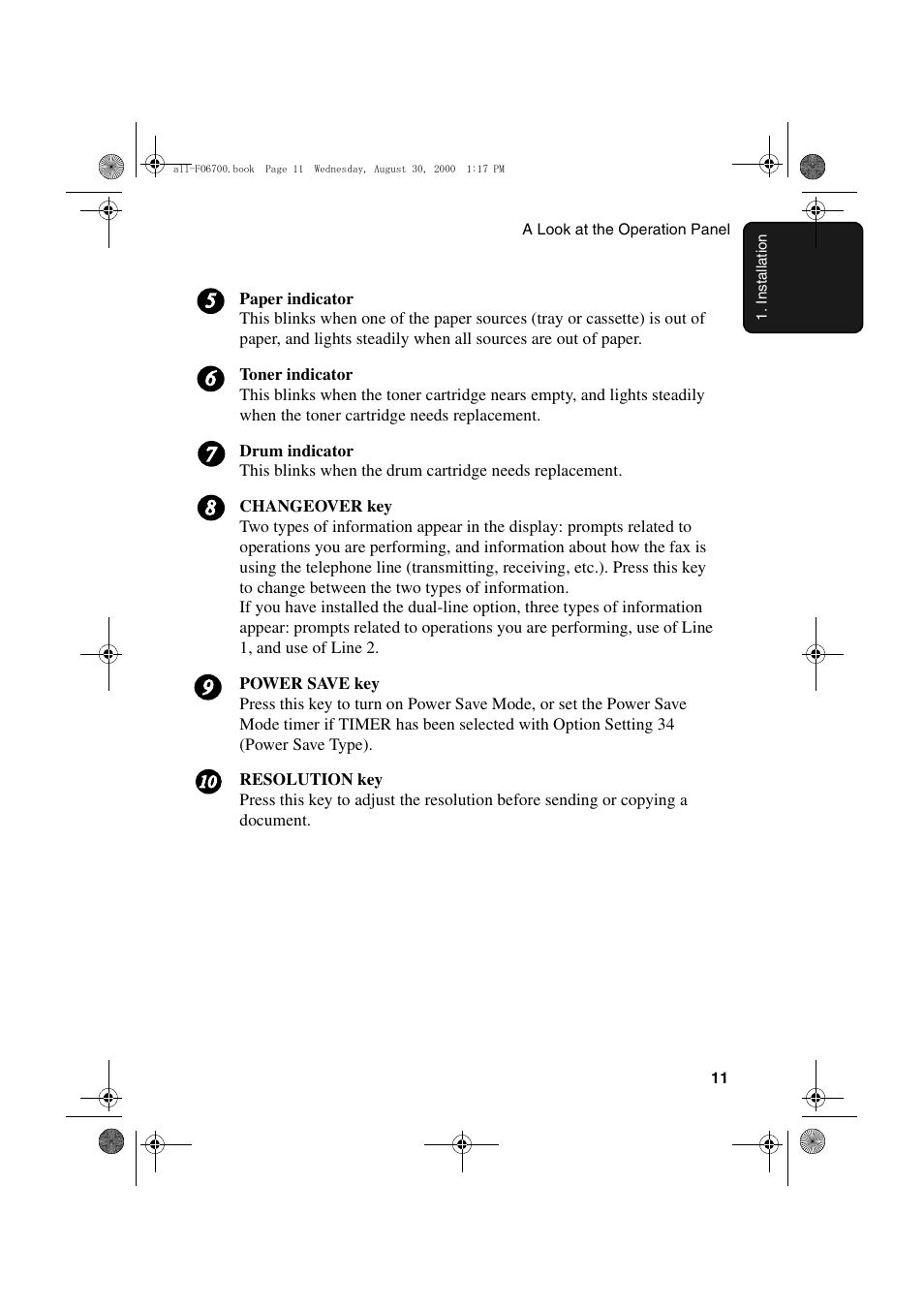 Sharp FO-6700 User Manual | Page 13 / 208