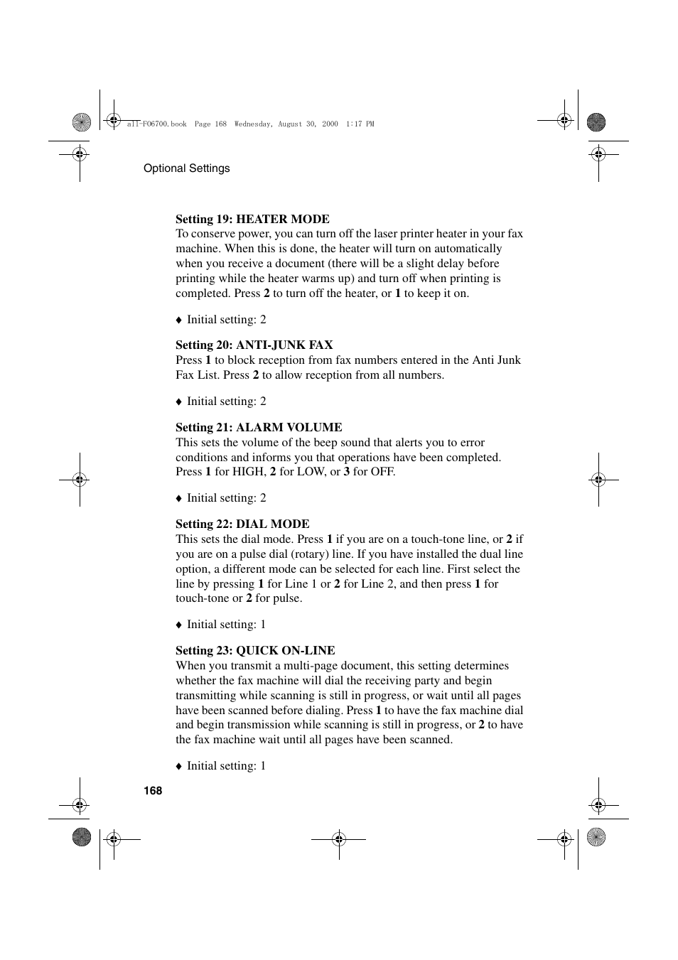 Sharp FO-6700 User Manual | Page 170 / 208