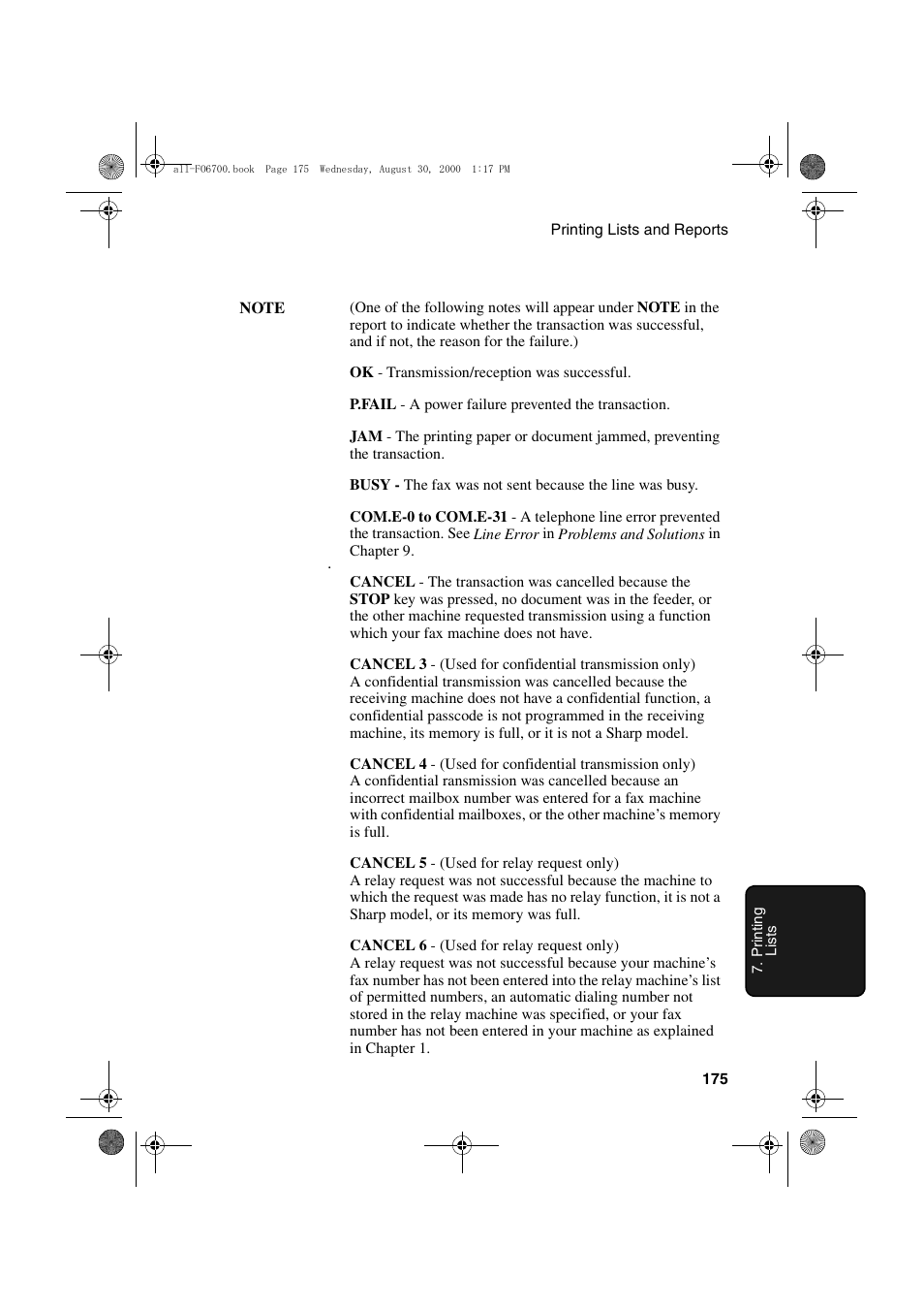 Sharp FO-6700 User Manual | Page 177 / 208