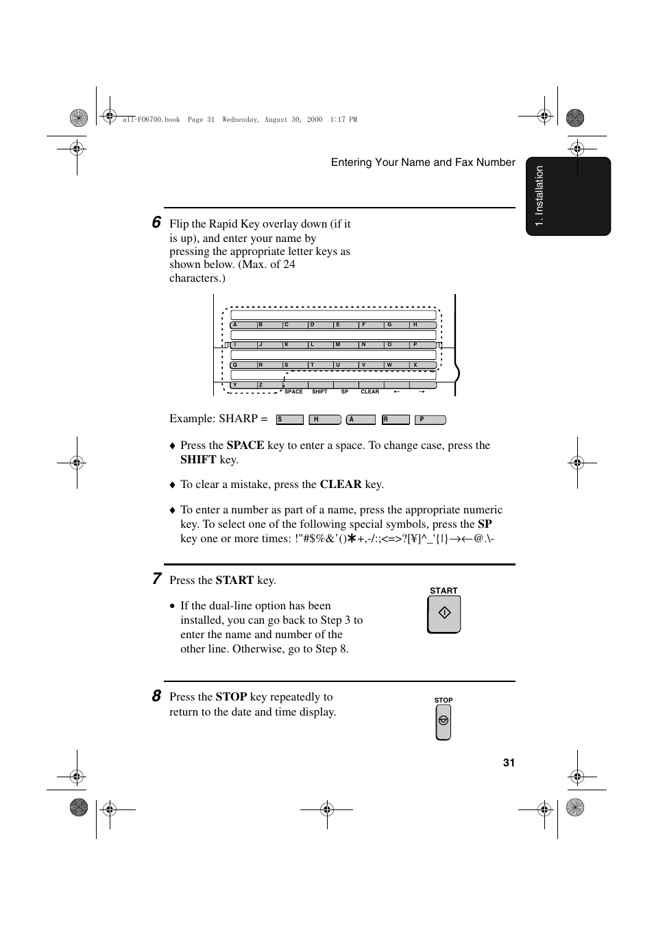 Example: sharp | Sharp FO-6700 User Manual | Page 33 / 208