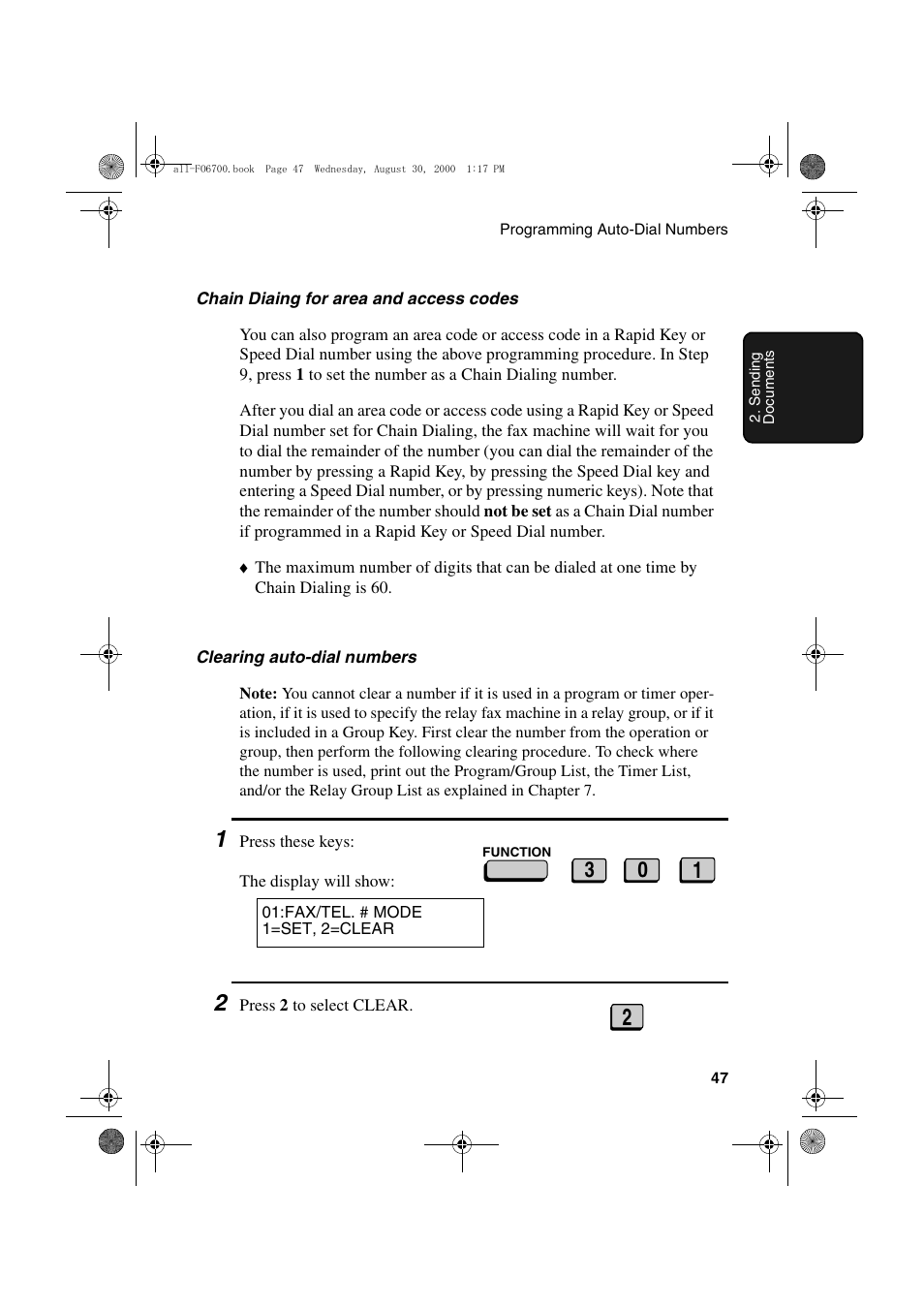 Sharp FO-6700 User Manual | Page 49 / 208