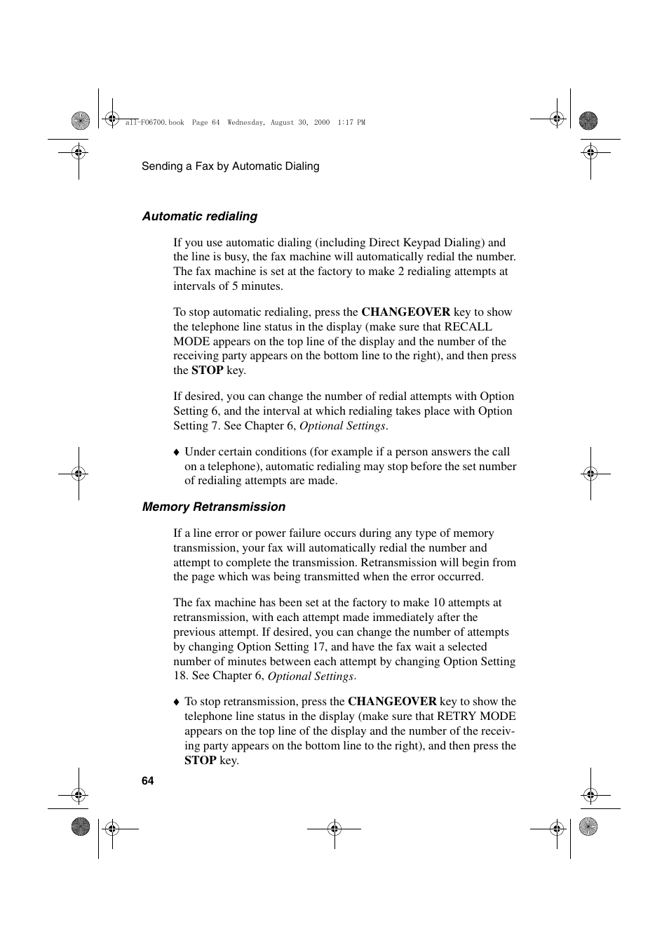 Sharp FO-6700 User Manual | Page 66 / 208