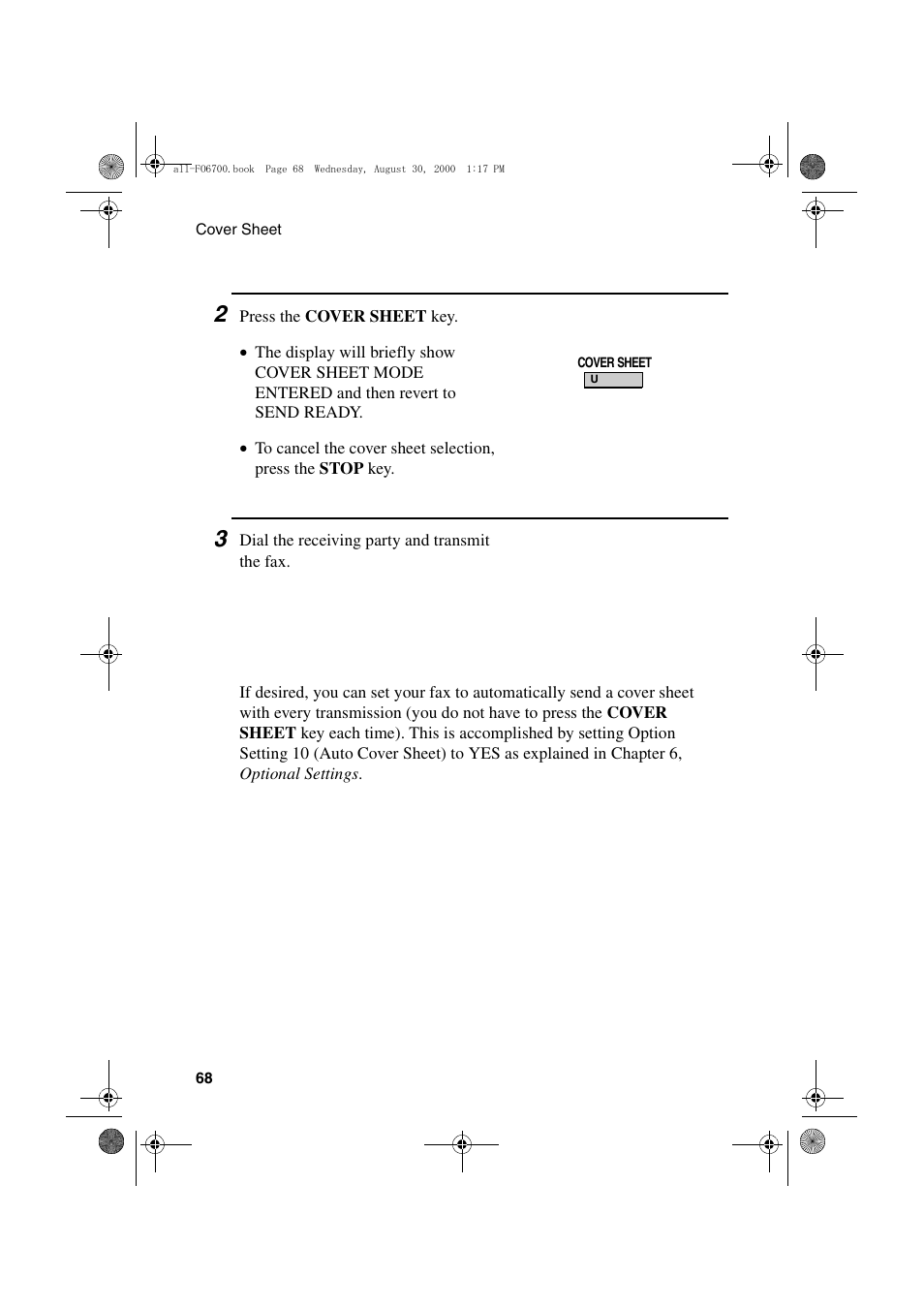 Sharp FO-6700 User Manual | Page 70 / 208