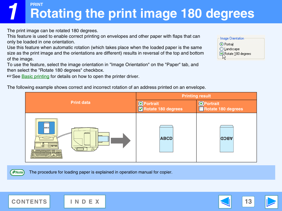 Rotating the print image 180 degrees | Sharp AR-M230 User Manual | Page 13 / 34