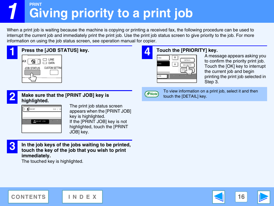 Giving priority to a print job | Sharp AR-M230 User Manual | Page 16 / 34