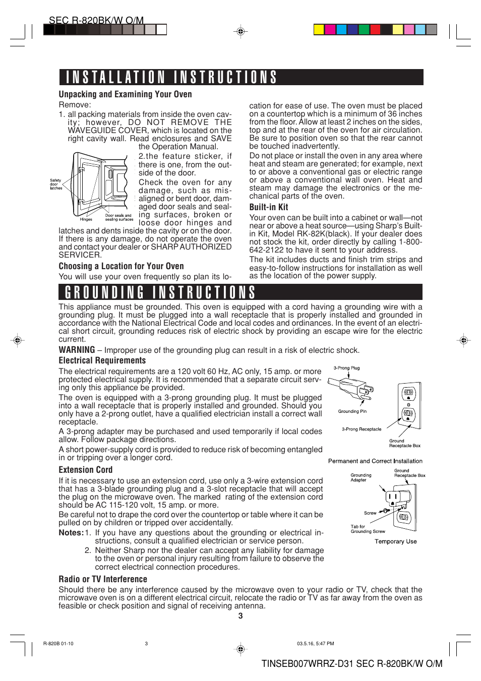 Sharp Microwave Oven User Manual | Page 5 / 43