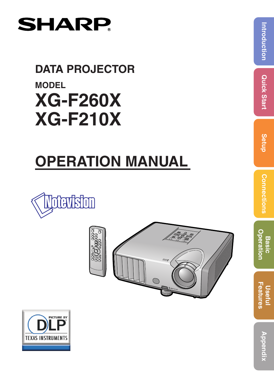 Sharp XG-F210X User Manual | 72 pages