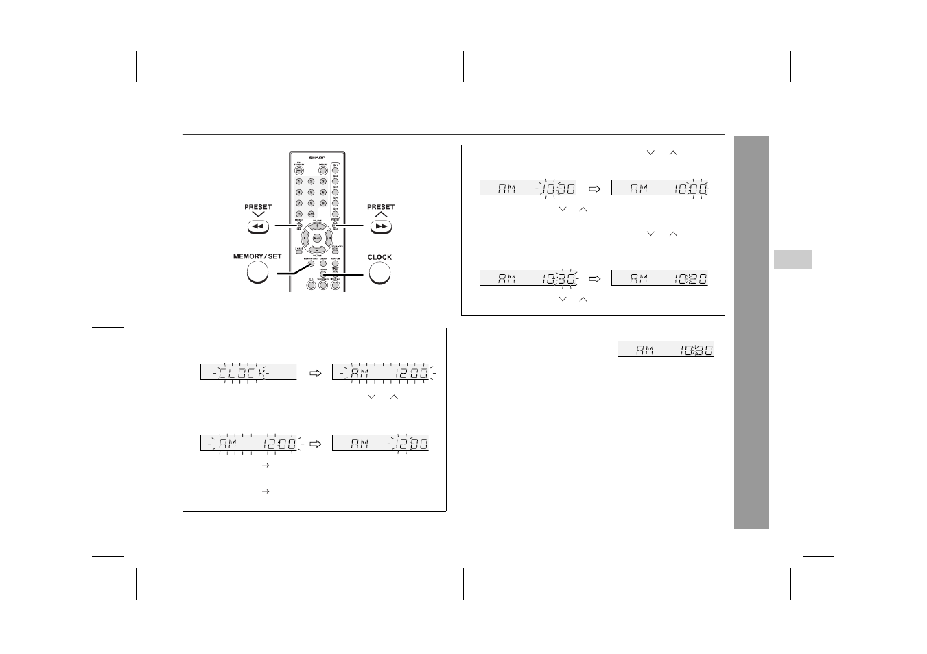 Setting the clock | Sharp XL-MP60 User Manual | Page 15 / 32