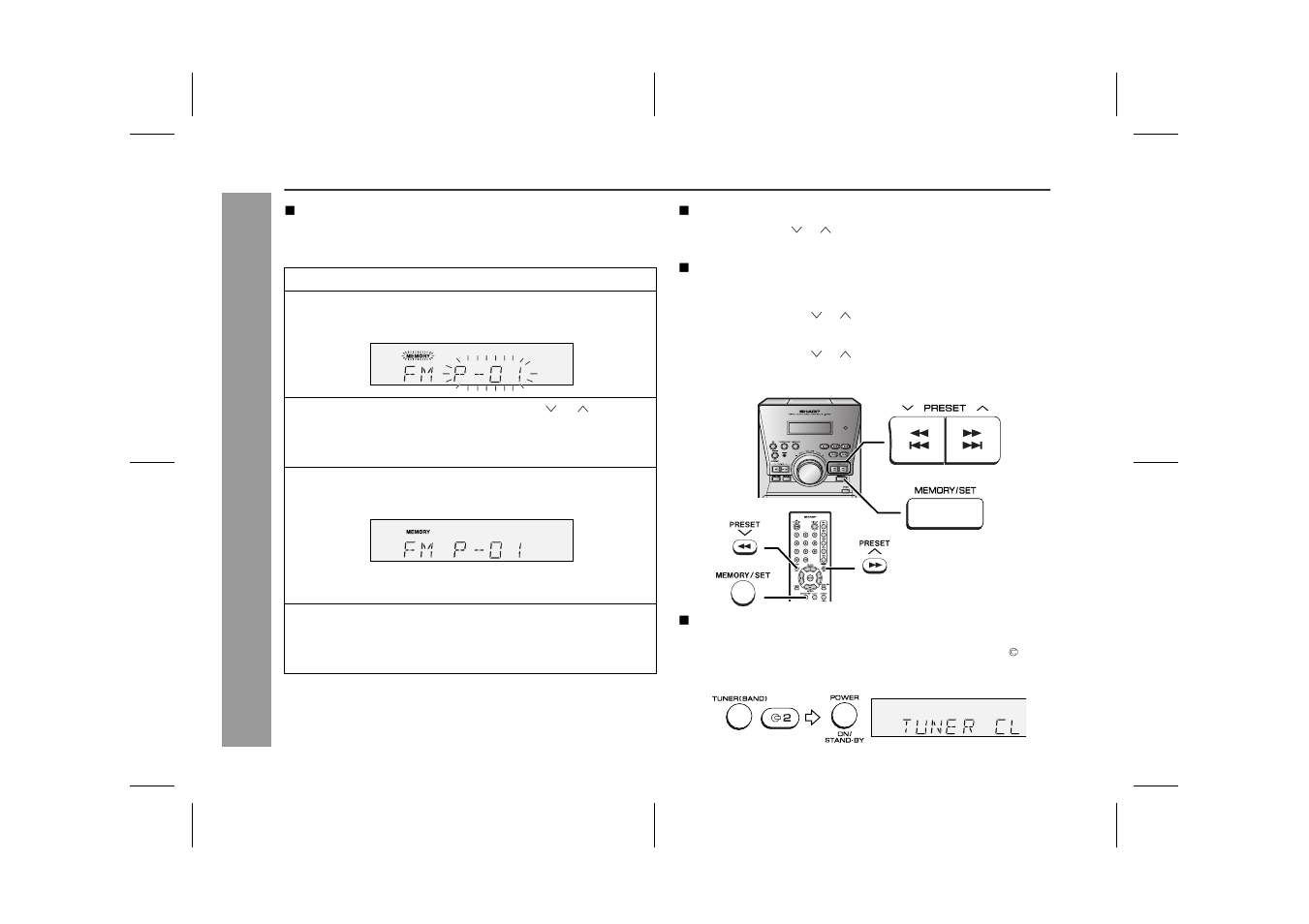 Radio listening to the radio (continued) | Sharp XL-MP60 User Manual | Page 24 / 32