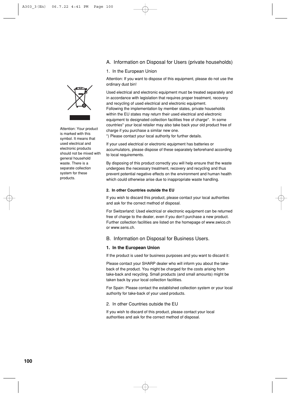 Sharp XE-A303 User Manual | Page 102 / 104