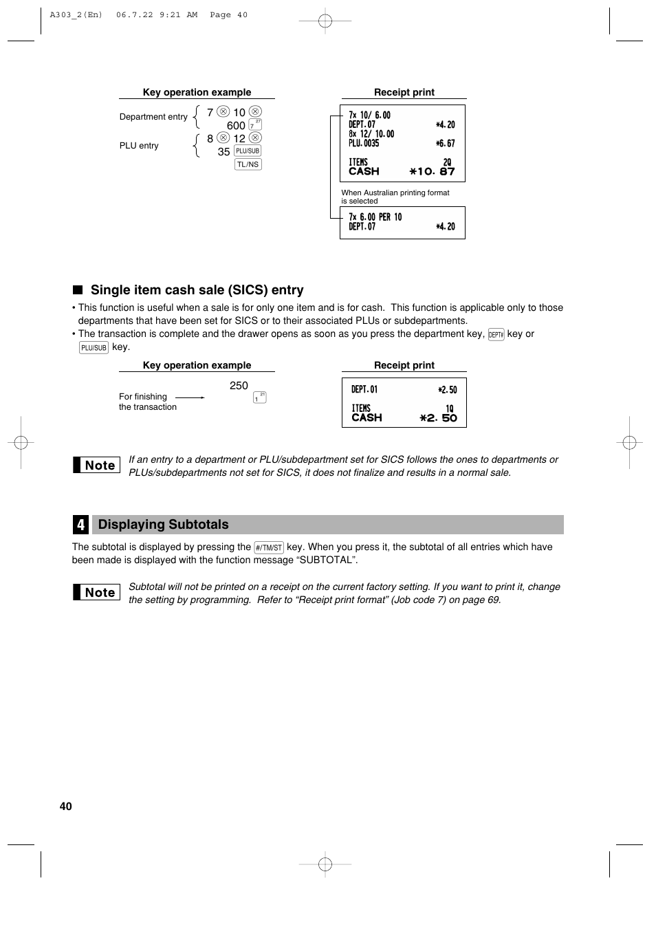 Sharp XE-A303 User Manual | Page 42 / 104