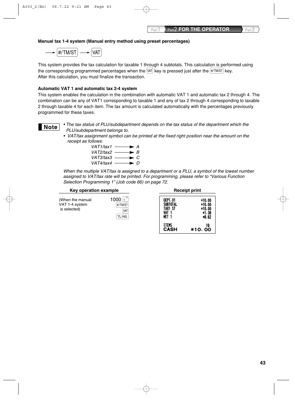 S t a | Sharp XE-A303 User Manual | Page 45 / 104