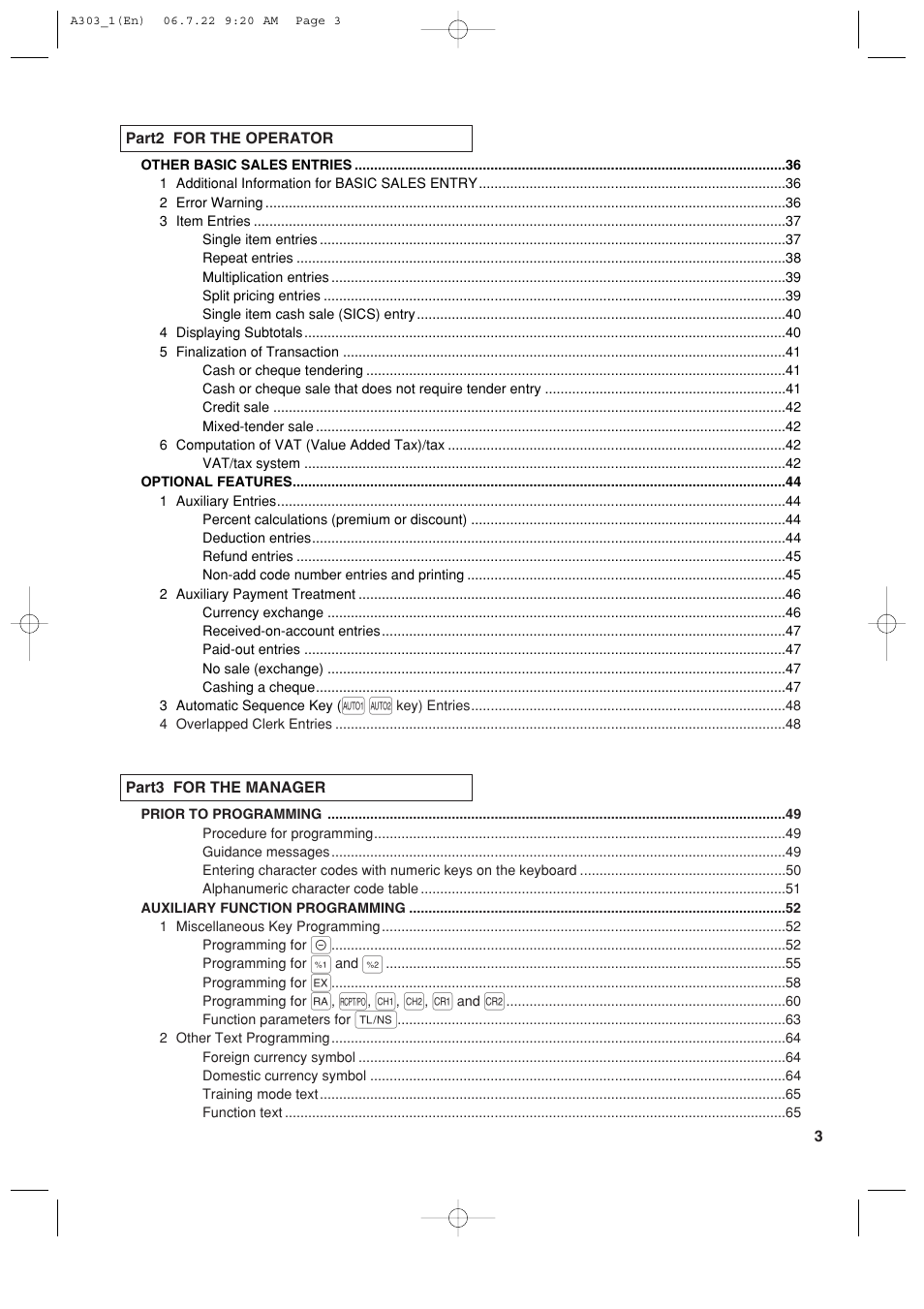 Sharp XE-A303 User Manual | Page 5 / 104