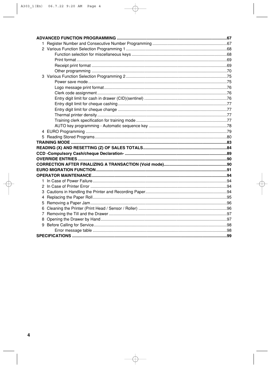 Sharp XE-A303 User Manual | Page 6 / 104