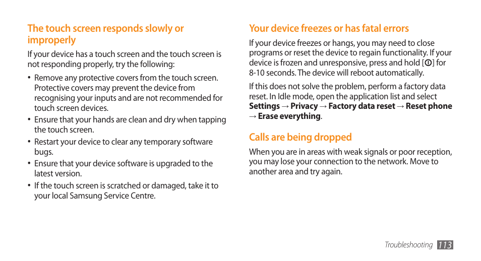 Samsung GALAXY S GT-I9000 User Manual | Page 113 / 132