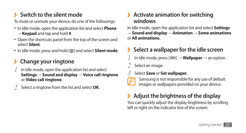 Samsung GALAXY S GT-I9000 User Manual | Page 25 / 132