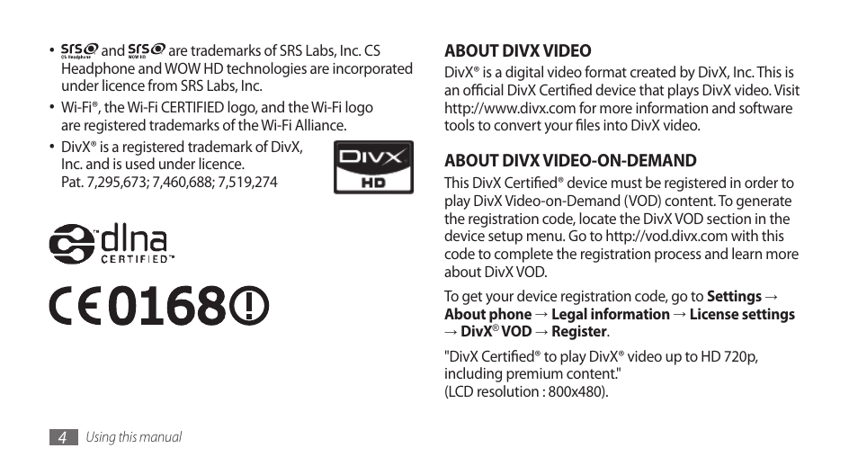 Samsung GALAXY S GT-I9000 User Manual | Page 4 / 132