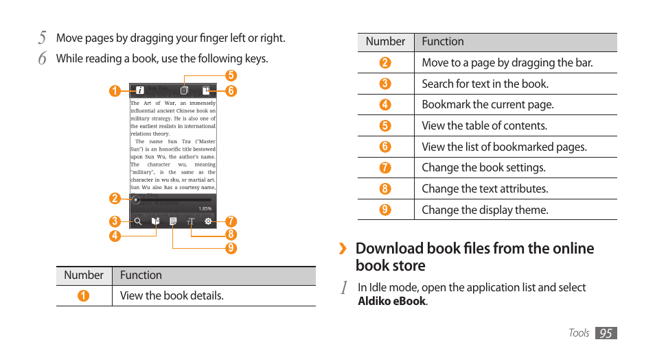 Download book files from the online, Book store | Samsung GALAXY S GT-I9000 User Manual | Page 95 / 132