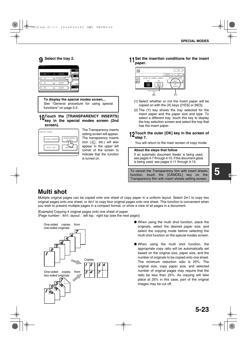 Multi shot | Sharp AR-M451N User Manual | Page 123 / 188