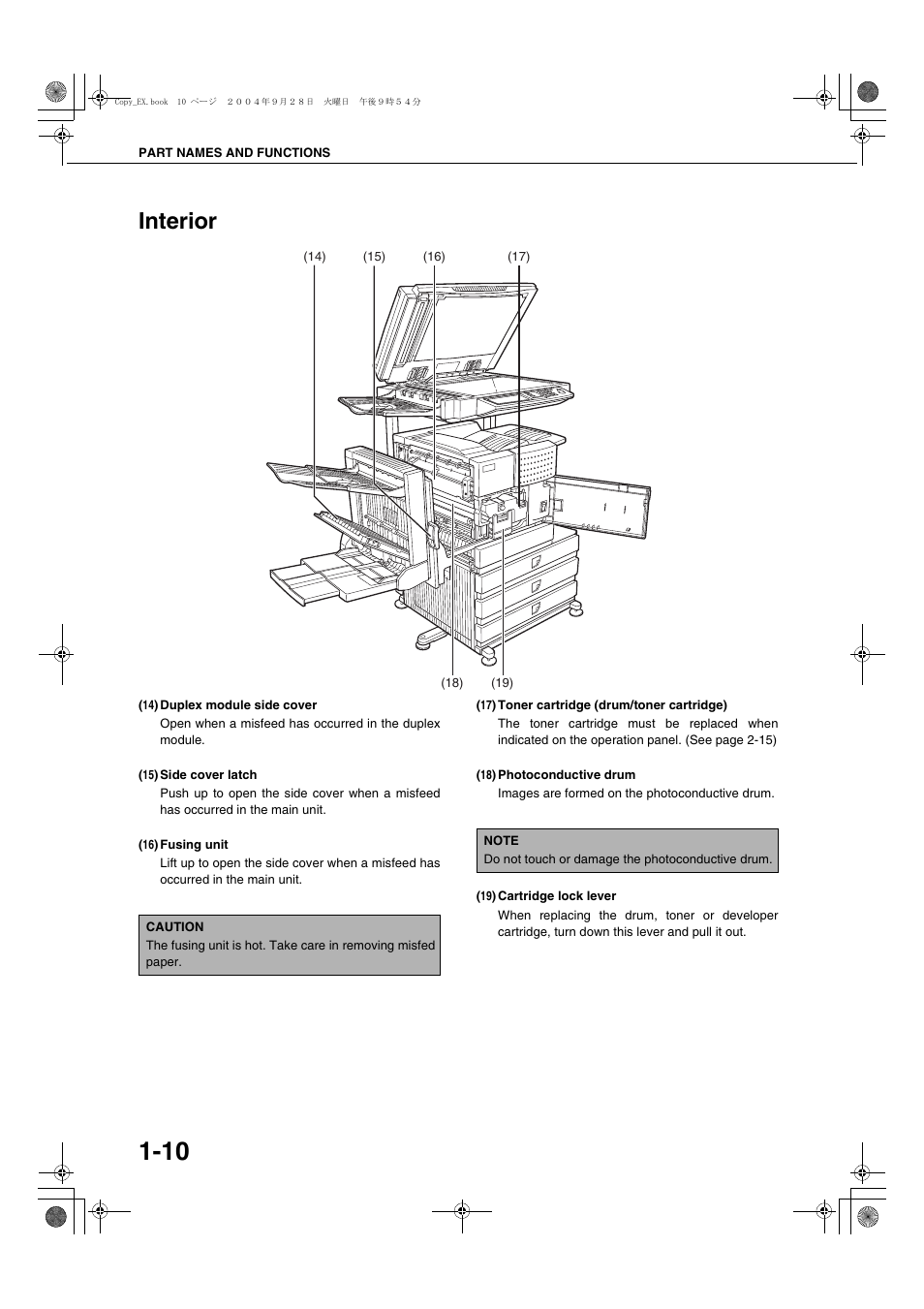 Interior | Sharp AR-M451N User Manual | Page 20 / 188