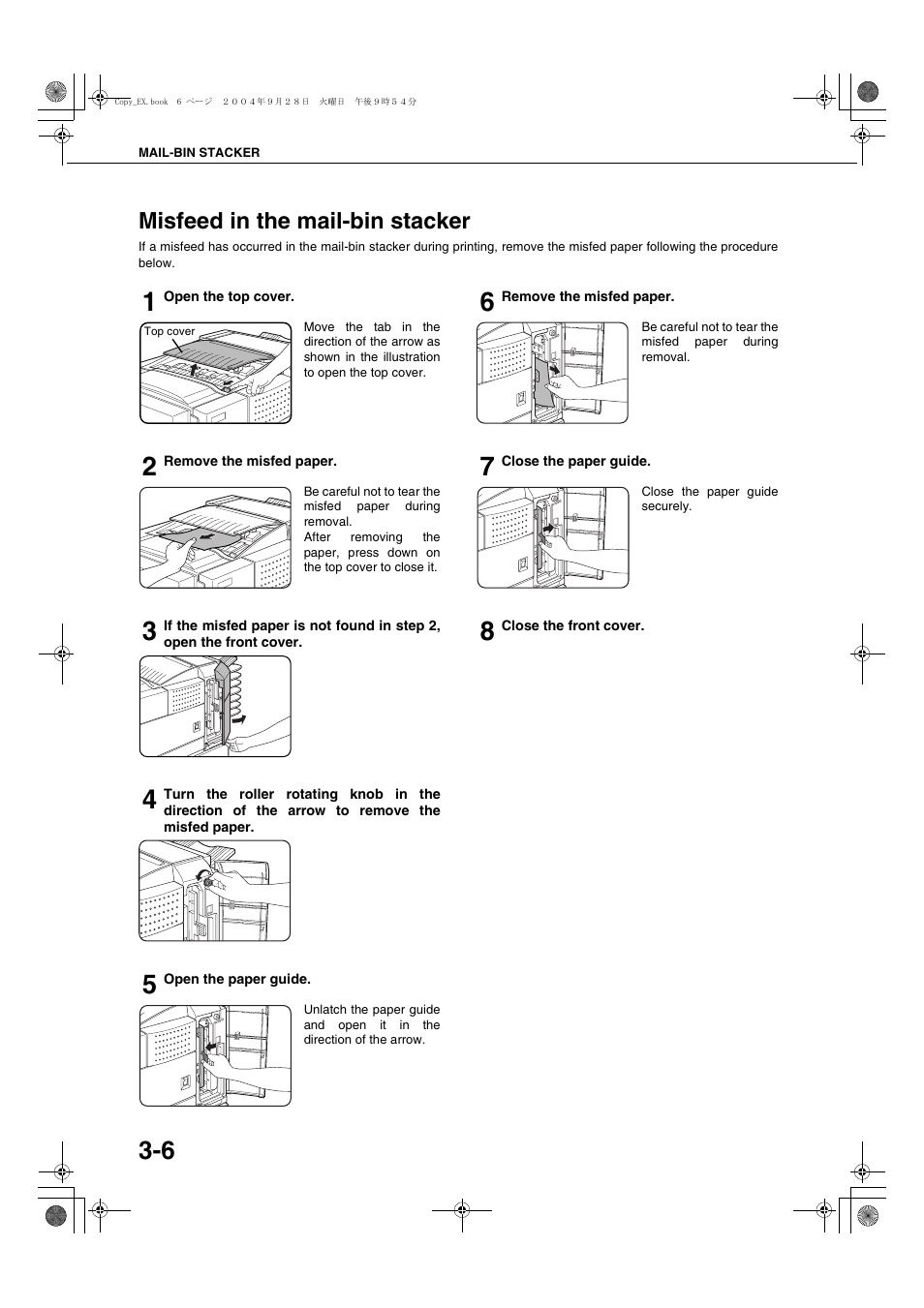 Misfeed in the mail-bin stacker | Sharp AR-M451N User Manual | Page 60 / 188