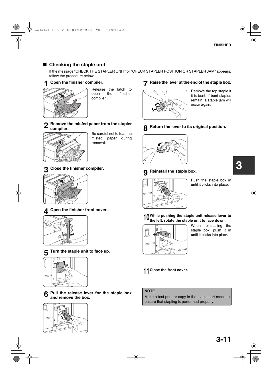 Checking the staple unit | Sharp AR-M451N User Manual | Page 65 / 188