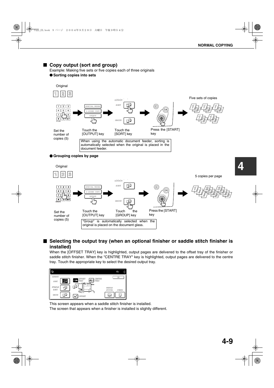 Copy output (sort and group) | Sharp AR-M451N User Manual | Page 89 / 188