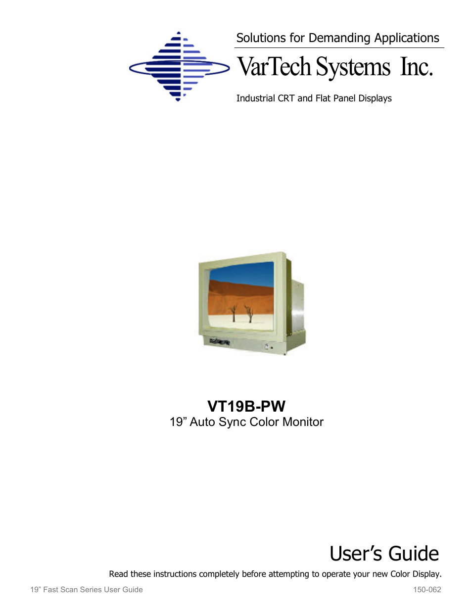 Sharp VT19B-PW User Manual | 17 pages