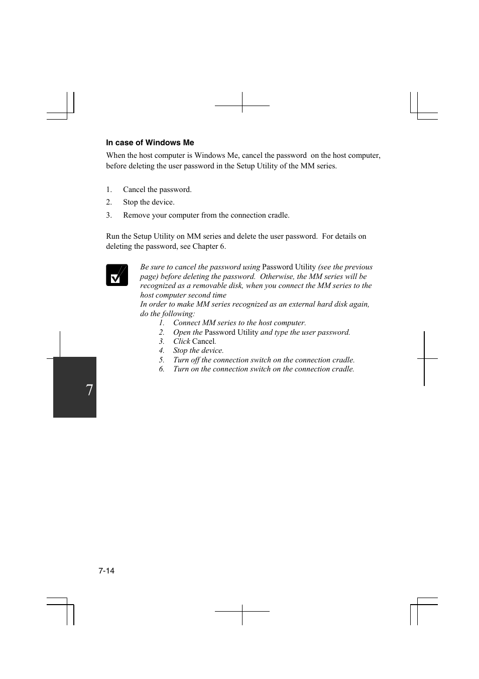 Setting password | Sharp PC-MM1 User Manual | Page 104 / 123