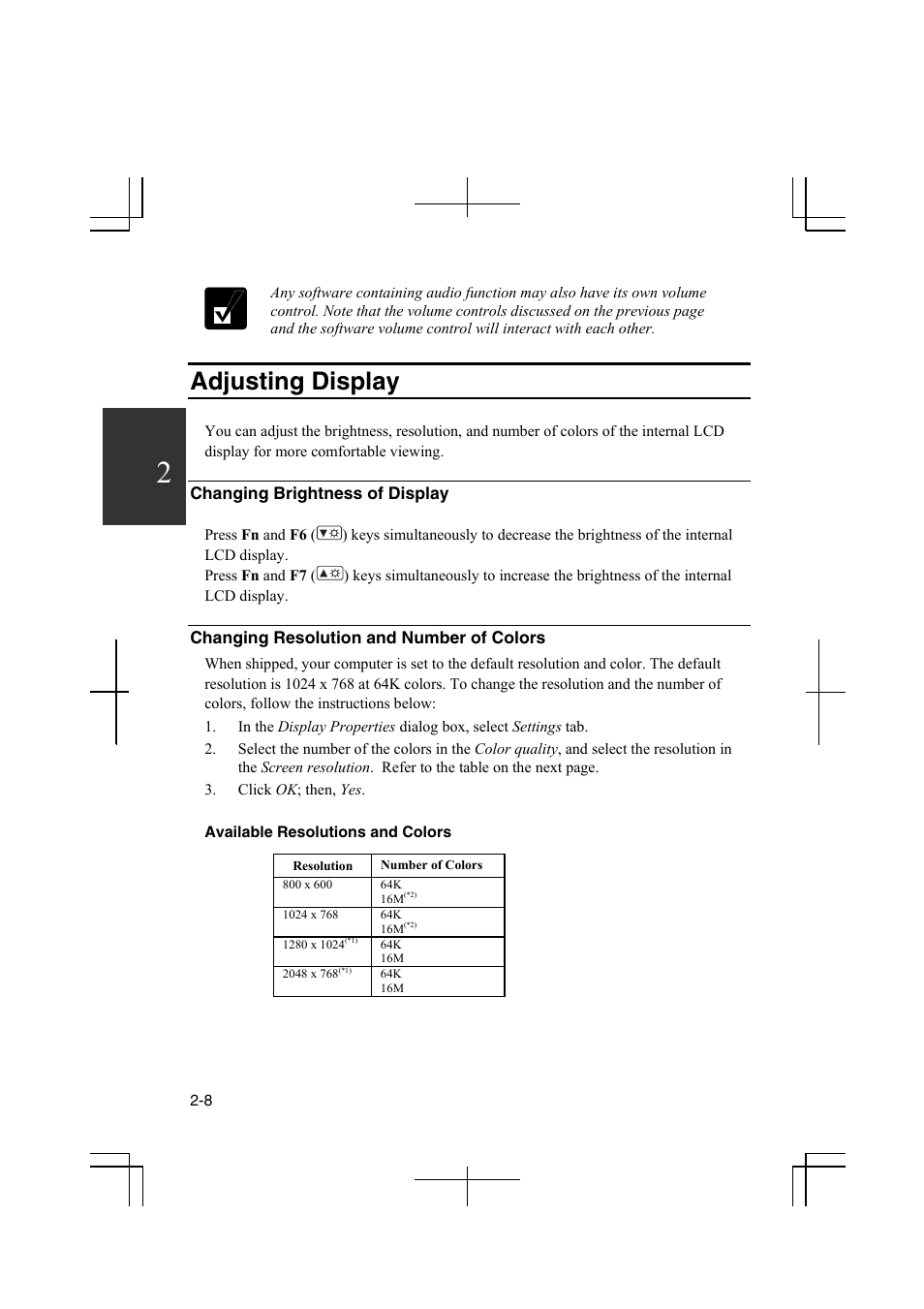 Adjusting display | Sharp PC-MM1 User Manual | Page 34 / 123