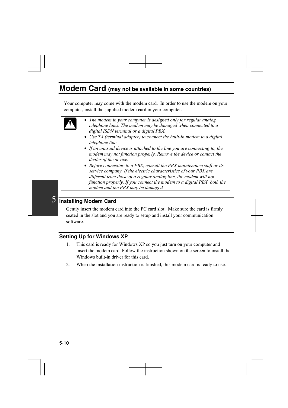 Modem card | Sharp PC-MM1 User Manual | Page 82 / 123