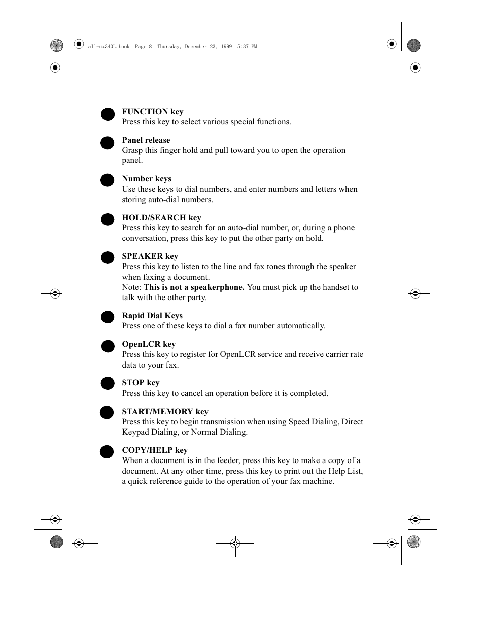 Sharp UX-340L User Manual | Page 10 / 155