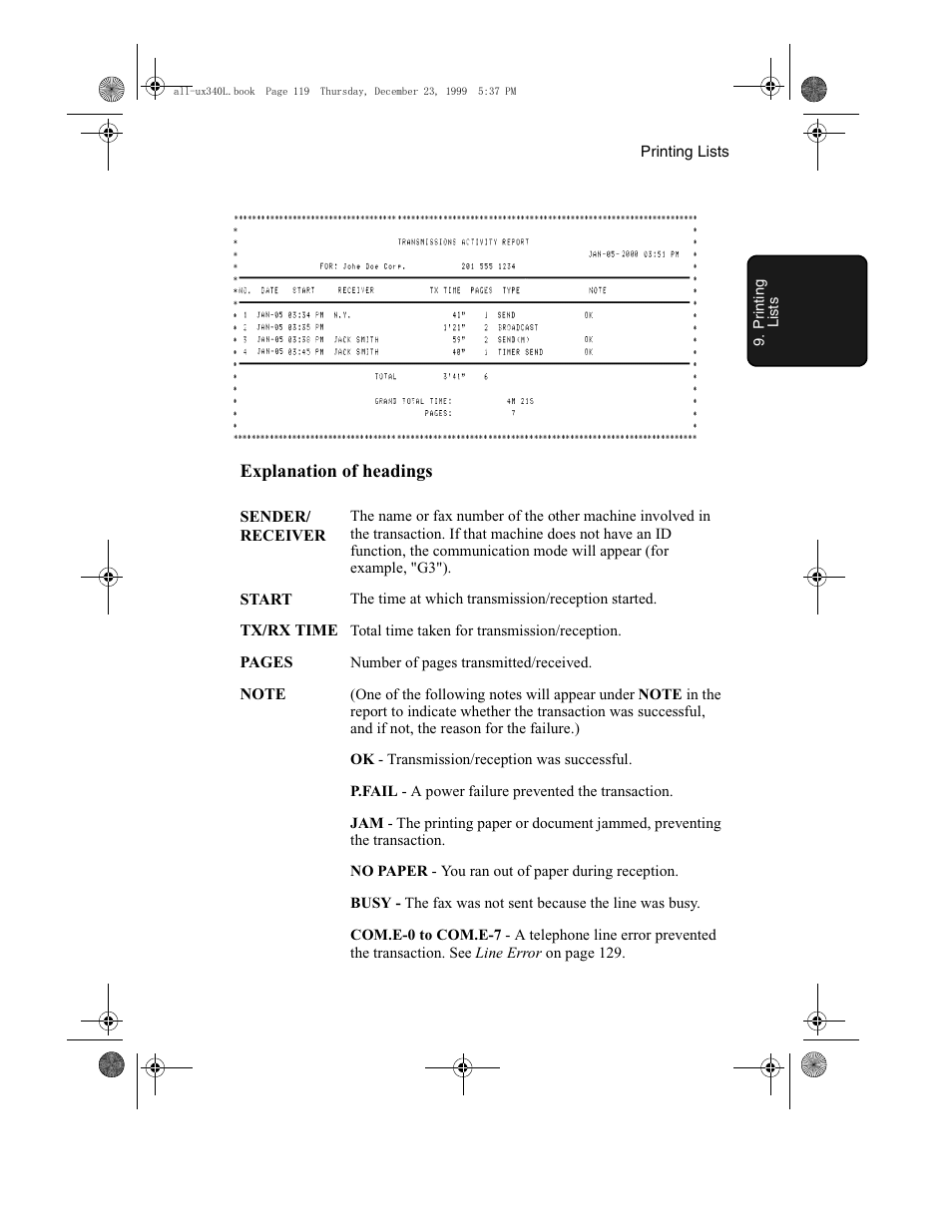 Sharp UX-340L User Manual | Page 121 / 155