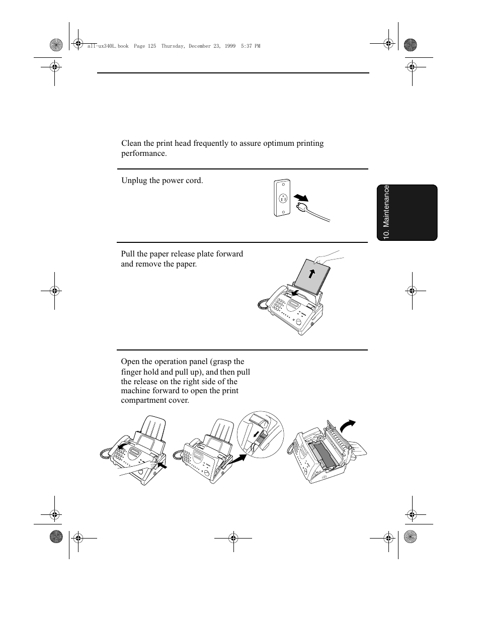 Maintenance | Sharp UX-340L User Manual | Page 127 / 155