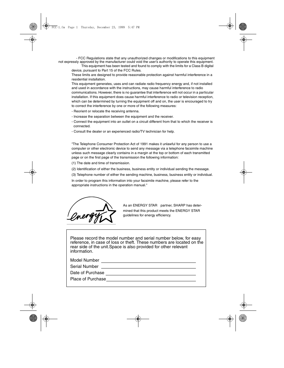 Sharp UX-340L User Manual | Page 2 / 155