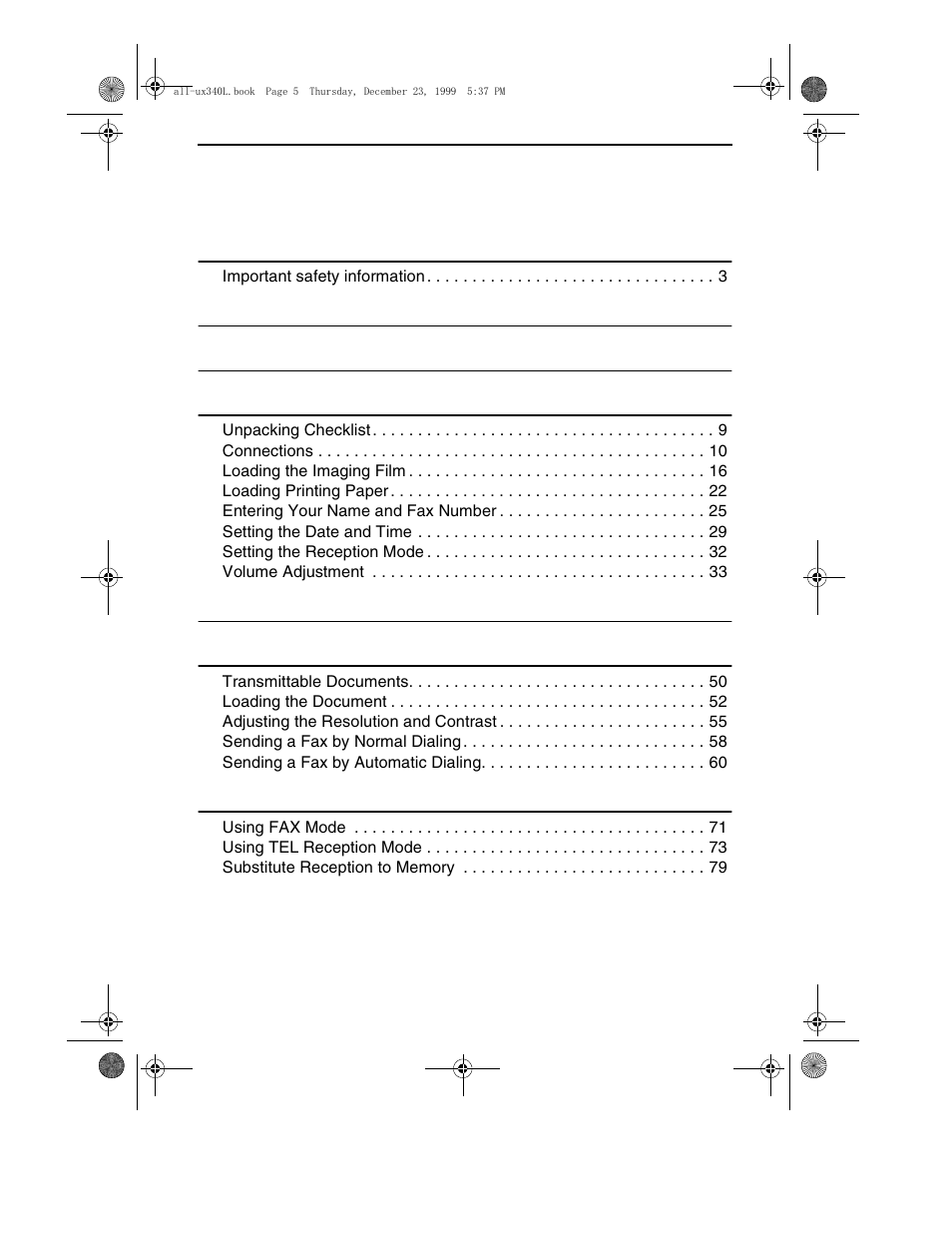 Sharp UX-340L User Manual | Page 7 / 155