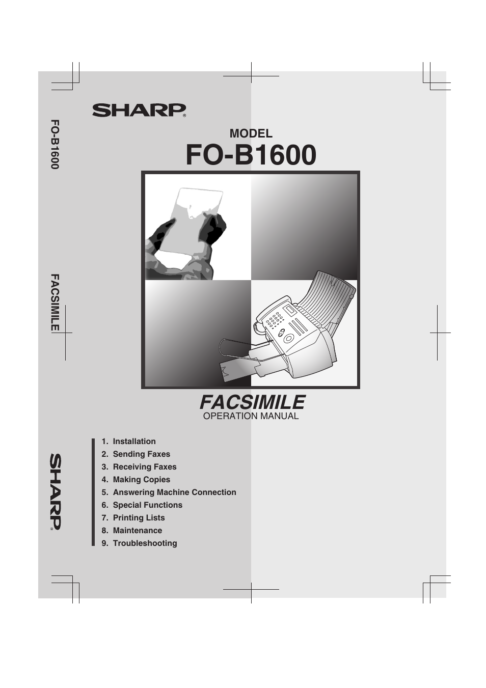 Sharp FO-B1600 User Manual | 120 pages