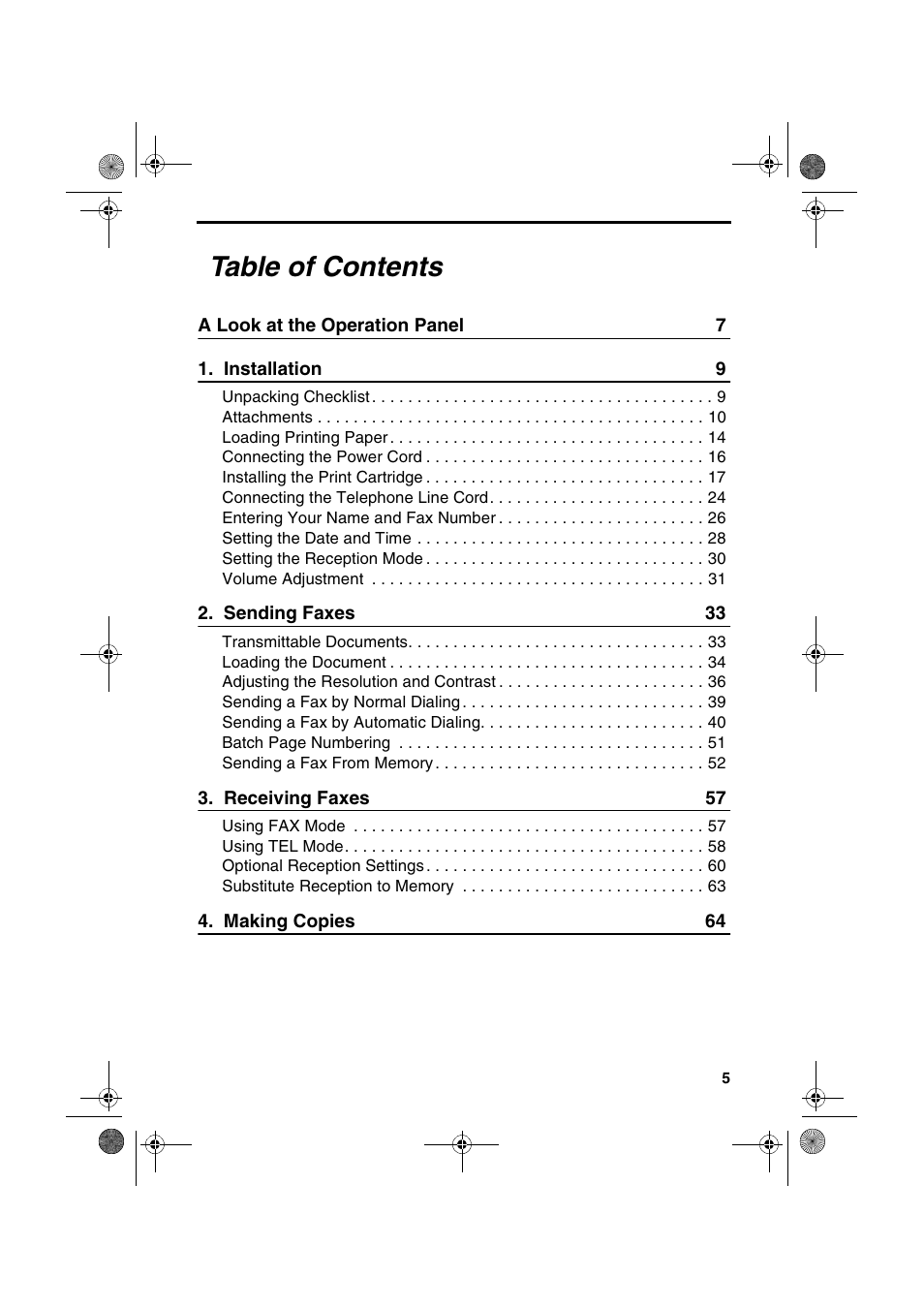 Sharp FO-B1600 User Manual | Page 7 / 120